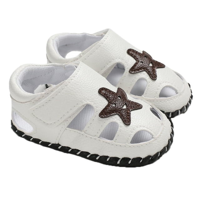 Baby Boys Soft Sole Leather Crib Shoes Anti-Slip Prewalker
