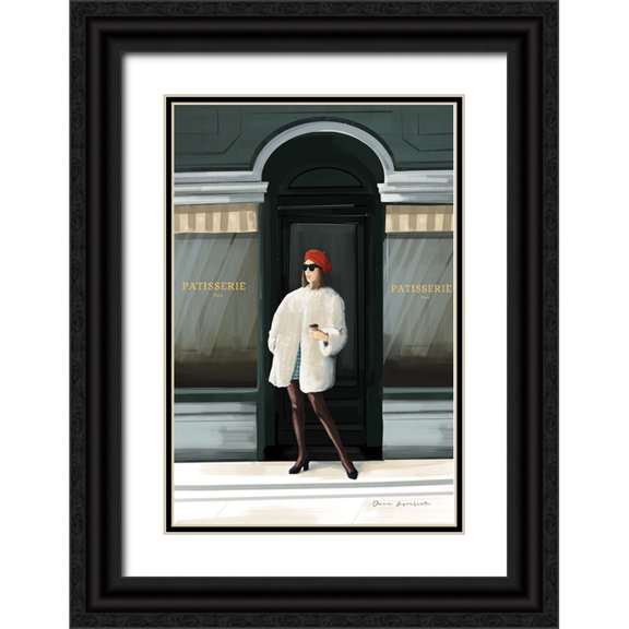 Escalante, Omar 11x14 Black Ornate Wood Framed with Double Matting Museum Art Print Titled - Girl in Paris