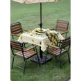 thumbnail image 3 of Outdoor Tablecloth with Umbrella Hole and Zipper, Spring Bee Love Square Table Cloth 60x60 Inch Waterproof Tablecloth, Yellow Daisy Eucalyptus Leaves Rustic Picnic Table Cover for Patio Camping, 3 of 7
