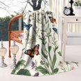 thumbnail image 2 of Pioneer Flower and Butterfly Blanket,Comfortable Soft Flannel Throw Blanket,All Season,Warm Lightweight Blankets for Sofa Bed Couch Living Room Chair,60"x80"(150x200cm), 2 of 4