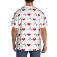 thumbnail image 3 of Fotbe Heartbeat Symbol Camisa Estampada de Manga Corta para Hombre, Casual de Verano, Estilo Playero, Sin Arrugas-4X-Large, 3 of 5