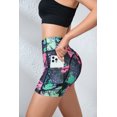 thumbnail image 2 of Women’s High Waisted Floral Yoga Shorts, Workout Biker Shorts for Fitness, 2 of 3