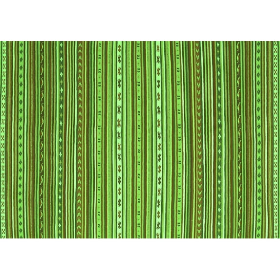 Ahgly Company Indoor Rectangle Oriental Green Traditional Area Rugs, 5' x 8'