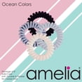 thumbnail image 2 of Amelia Beauty, 8 Small Fabric Wrapped Elastic Hair Coils, 1.75in Diameter Spiral Hair Ties, Gentle on Hair, Strong Hold and Minimizes Dents and Creases, Ocean Colors, 2 of 11