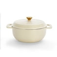 thumbnail image 2 of Professional 5QT Cast Iron Enamel Dutch Oven | Ceramic White | Non-Stick, Oven &amp; Induction Safe | 13"x10.5"x7" | Includes 2 Silicone Gloves, 2 of 10