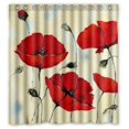 thumbnail image 1 of ABPHQTO Cortina de ducha con pintura de flores de amapola Cortina de ducha impermeable 160x180 cm, 1 of 2
