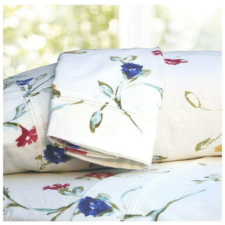 Tribeca Living Floral Garden Printed Extra Deep Pocket Flannel Sheet Set