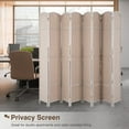 thumbnail image 7 of CL.HPAHKL 8 Panel Room Divider 5.57 ft Tall, Folding Privacy Screen with Hand-Woven Design & Solid Wood Frame, Freestanding Room Partition Panel for Home, Office, Beige, 7 of 7