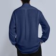 thumbnail image 4 of GigrtiJin Mens Long Sleeve Cardigan Shirt Solid Color Stand-Up Collar Button down Shirts Jackets with Pocket, 4 of 6