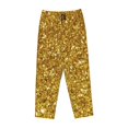 thumbnail image 4 of Disketp Gold Glitter Print Women'S Comfy Pajama Pants Casual Drawstring Palazzo Lounge Wide Leg Pants, 4 of 9