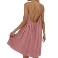 thumbnail image 6 of HOMBOM Dresses for Women Backless Pink Midi Summer Solid Beach Sleeveless Ladies Slip Dress, 6 of 7