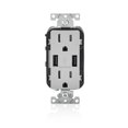 thumbnail image 1 of Leviton Réceptacle Duplex Combiné & Chargeur USB, 15A, Gris, 1 of 6