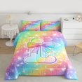 thumbnail image 2 of Homewish Bowtie Letter L Full Size Comforter Sets,Bowknot Monogrammed Theme Bedding Comforter Set,Multicolor Lines Bedding Sets For Girl Teens,Ultra Soft Bedroom Decor Reversible,3-Piece, 2 of 8