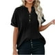 thumbnail image 3 of Camisas de vestir para mujer,Conjunto de top y pantalón corto de manga corta holgado e informal para mujer, 100 % poliéster, cuello en V, ideal para el hogar, sopatenor, 3 of 9