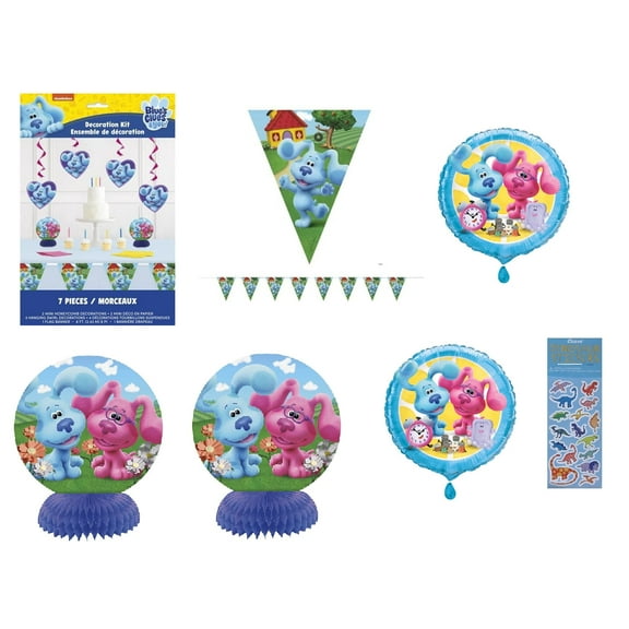 Unique Blue's Clues 7 Piece Birthday Baby Shower Party Decoration Ki