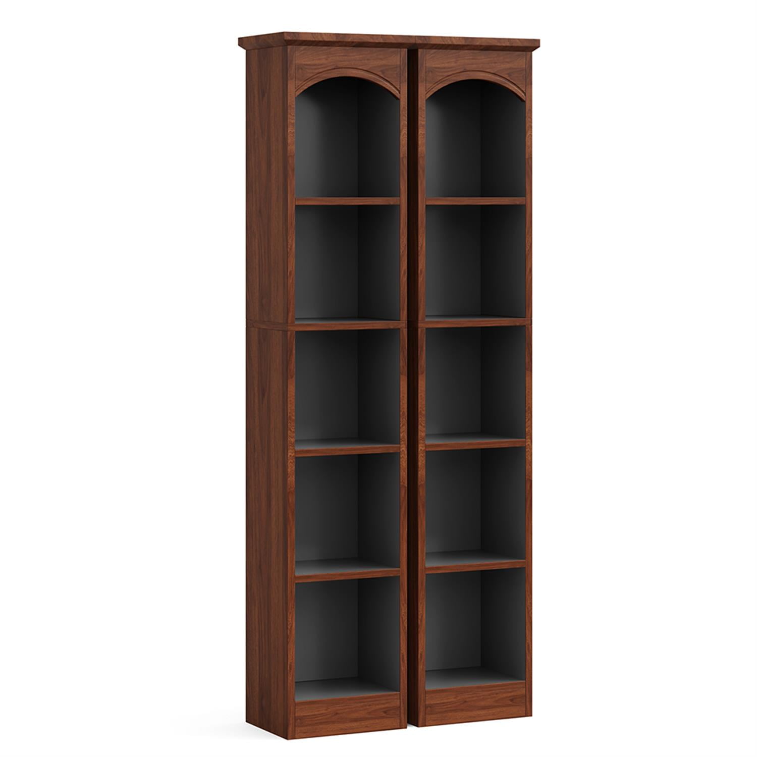 Demi Bonn 6 Tier Narrow Bookcase, Wood Bookshelf Storage Organizer, 71" Tall Display Standing Shelf Unit for Bedroom, Living Room, Brown
