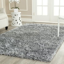 SAFAVIEH Malibu Marina Confetti Polyester Shag Area Rug, Silver, 8' x 10'