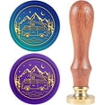 thumbnail image 2 of 1PC Mountain Brass Sealing Wax Seal Stamp Wood Handle 83x22mm for Greeting Card Invitation, 2 of 9