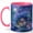 Pink, variant on Moonlit Forest Cottage 11oz Ceramic Mug, Blue Woodland Night Art