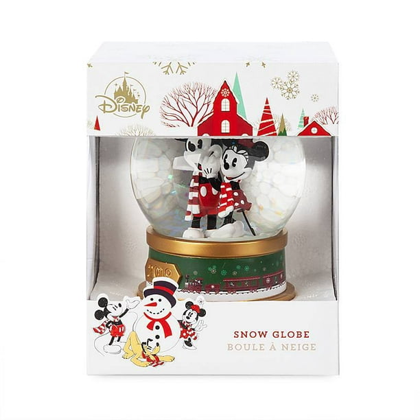 Disney Store Mickey and Minnie Mouse Holiday Snowglobe 2019 New with Box