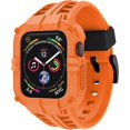 thumbnail image 1 of Correa compatible con Apple Watch Series 7 de 41 mm, Series 6, 5, 4 de 40 mm y Series 3 de 38 mm, correa resistente de TPU con funda de protección completa para mujer/hombre, color naranja, 1 of 5