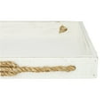 thumbnail image 4 of DecMode 19", 16"W White Wood  Tray with Rope Accents, 2-Pieces, 4 of 8