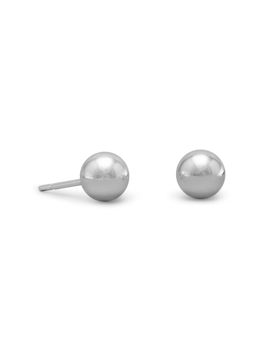 Polished Sterling Silver 6mm Ball Post Stud Earring