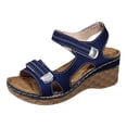 thumbnail image 6 of Rokment Orthopedic Wedges Walking Sandals for Women 2026 Summer Comfortable Leather Open Toe Platform Chunky High Heels Work Dress Sandals Adjustable A Size 6, 6 of 7
