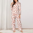 thumbnail image 2 of Honeii Pastry print Women's Pajama Sets Long Sleeve Button Down Sleepwear Nightwear Soft Pjs Lounge Sets-XX-Large, 2 of 7
