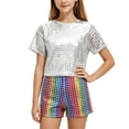 thumbnail image 3 of PMVFHDE Kids Sequin Shorts for Stage Performance Party Show Bottoms, 3 of 3