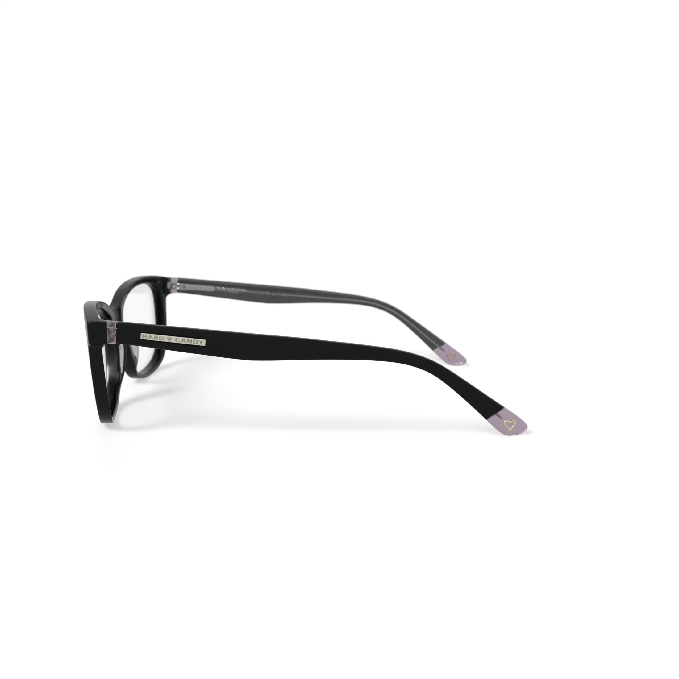 Hard Candy Women's HC38 Square Prescription Eyeglasses with Case, Dark Grey