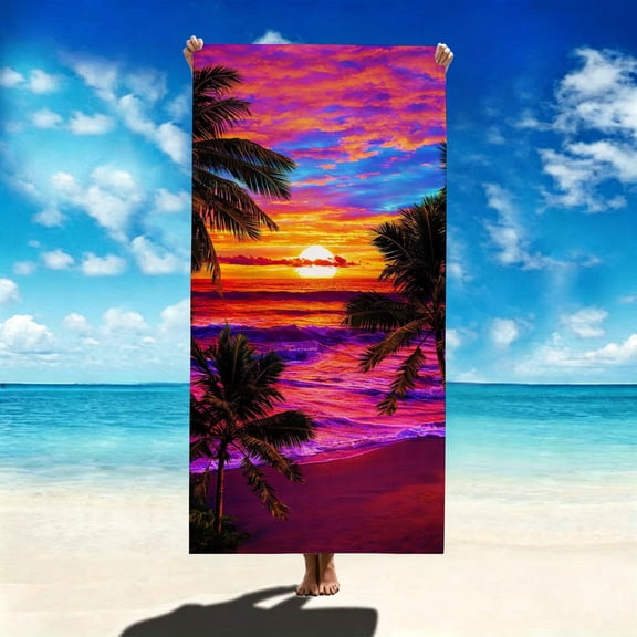 Microfiber Quick Dry Beach Towel Thin Lightweight Sand Free Super Absorbent Oversized Compact Travel Towels for Swim Pool Camping Yoga Bath Adult Gift Beach Vacation Essentials, 31"x63"