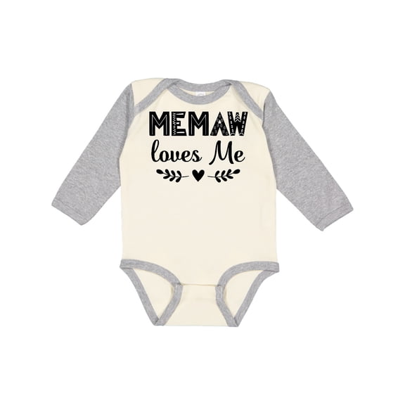 Inktastic My Memaw Loves Me Boys or Girls Long Sleeve Baby Bodysuit