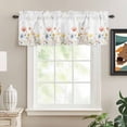 thumbnail image 2 of Spring Wildflowers Rod Pocket Curtain Valance, Watercolor Rustic Flowers Floral Leaves Farmhouse Window Valance for Living Room, Bedroom, Kitchen 42"W x 18"L, 2 of 9
