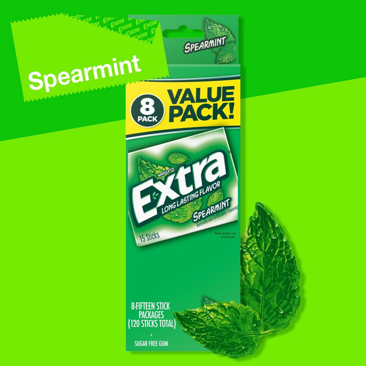 Extra Spearmint Sugar-Free Gum Value Pack - 120ct - Pack of 2