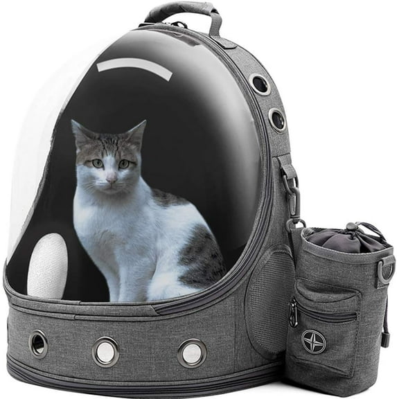 ® Capsule Pet Travel Carrier Backpack Cat Purse Carrier Bag Pet Cage Pet Tote Handbag for Puppies Small Dog Pet Hiking Traveling Backpack, Gray