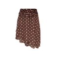 thumbnail image 5 of Brown & White Polka Dot Mesh High Waist A-Line Skirt For Women, 5 of 8