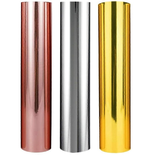 Adhesive Vinyl Film for DIY Crafts 3 Rolls PVC Assorted Color for T-shirts Cups and More