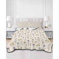 thumbnail image 3 of Elegant Floral Twin XL Size Down Alternative Comforter,Lightweight Comforter Quilt Bedding Set with Pillow Shams Watercolor Yellow Purple Blue Spring Botanical Bed Comforter Duvet Insert 68"x98", 3 of 7