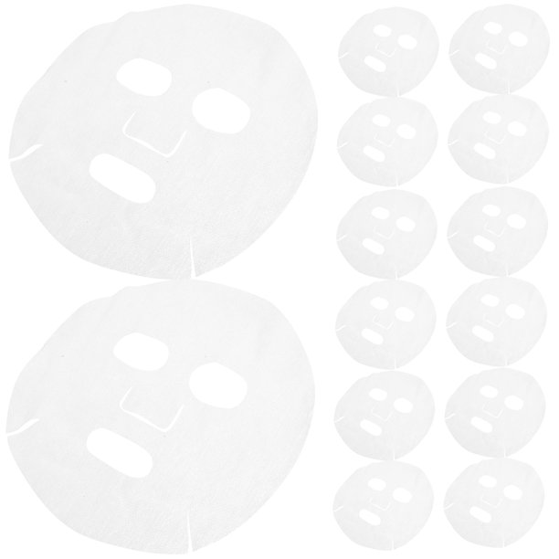 100 Unids Mascarilla facial desechable Papel de algodón puro Papel Facenas Facenas Hoja ultra-delgada DIY Cosmético Cara Mascarilla de cuidado de la piel