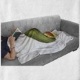 thumbnail image 6 of Avocado Soft Flannel Fleece Throw Blanket, Doodle Style Composition of Ripe Avocado Slices with Smoothie, Cozy Plush for Indoor and Outdoor Use, 60" x 80", Orange Green Pale Green, by Ambesonne, 6 of 6
