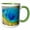 Green/White, variant on 3drose, Yellowstone, Green, Blue, Yellow, 15oz Two-tone Green Mug