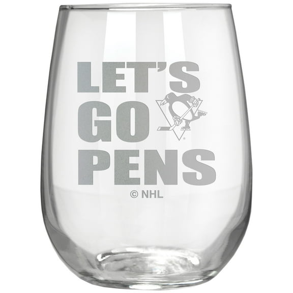 Pittsburgh Penguins Etched 17oz. Rally Cry Stemless Wine Glass