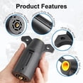 thumbnail image 4 of 7 Way Trailer Plug (2 Pack), 12V 7 Pin Trailer Wiring Replacement Plug, 7 Point Round RV-Style Trailer Light Connector Towing Wiring Harness Connector for RV, Boat, and Trailers,Black, 4 of 11