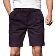 thumbnail image 2 of Hurxie Men's Golf Dress Shorts Flat Front Lightweight Quick Dry Chino Casual with Pockets Purple,M, 2 of 7