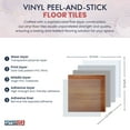 thumbnail image 4 of PowerSellerUSA Vinyl Self Adhesive Floor Tiles, 12x12 inches with 1.2 mm Thick 20-Pieces Contemporary Design Peel and Stick Floor Tile Stickers, Square Flooring Tiles for Kitchen, Dark Oak Plank, 4 of 8