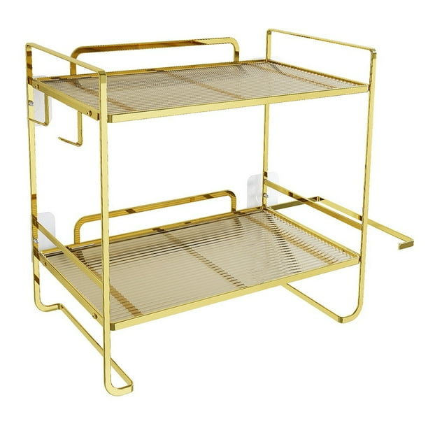 Estante De Almacenamiento Multifuncional Sobre El Inodoro, Estante De Almacenamiento Para BañO De 2 Pisos, Estante De Almacenamiento Con Soporte Para Papel HigiéNico, Tipo Dorado