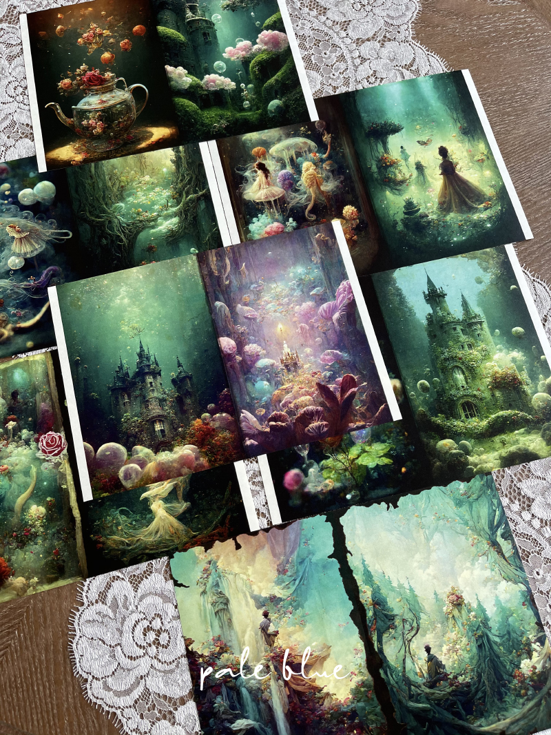 22 Sheets Dreamland Kingdom Scrapbook Paper - A5 Size DIY Junk Journal Material for Creative Crafting