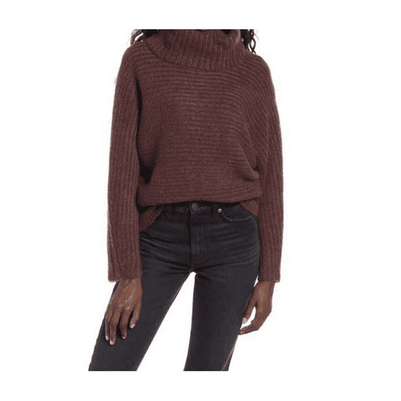 Leith Women's Long Sleeve Turtleneck Knit Sweater Pullover Burgundy XS, $49 NWT