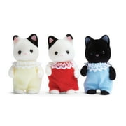 Calico Critters Tuxedo Cat Triplets, Set of 3 Collectible Doll Figures